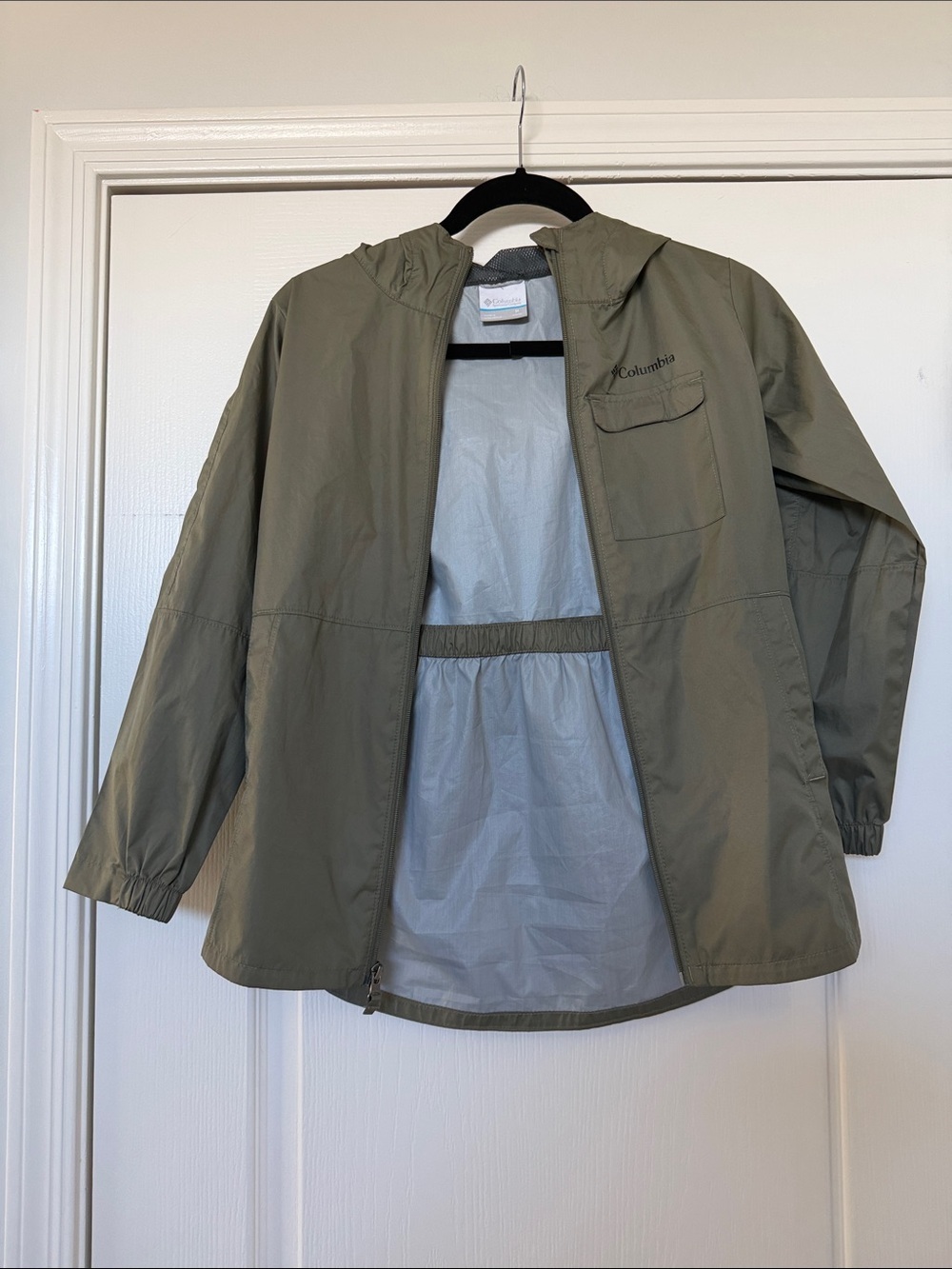 Columbia Olive Hooded Packable Windbreaker Jacket - Picture 9 of 10